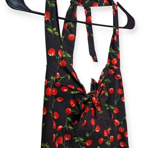 Morbid Threads Women's Vintage 90s Retro Pin Up Halter Dress Cherries size XL - Picture 3 of 8
